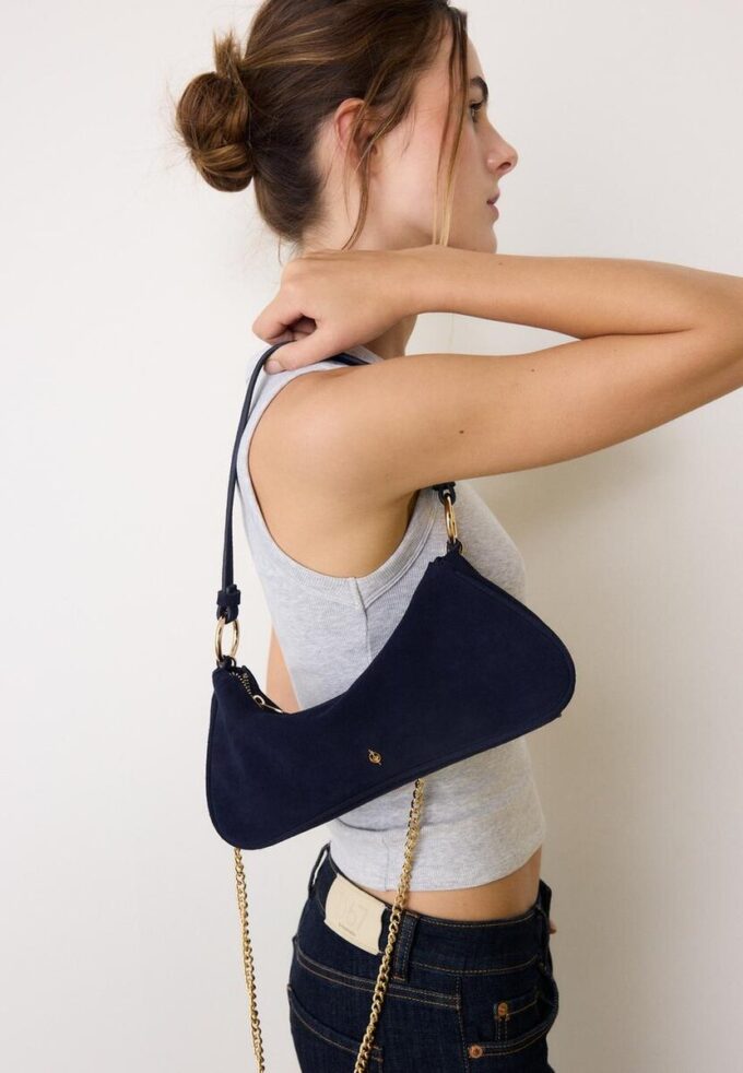 100% taška z kůže přes rameno Moon