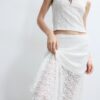 Asymetrická krajková midi sukně Asymetrická krajková midi sukně