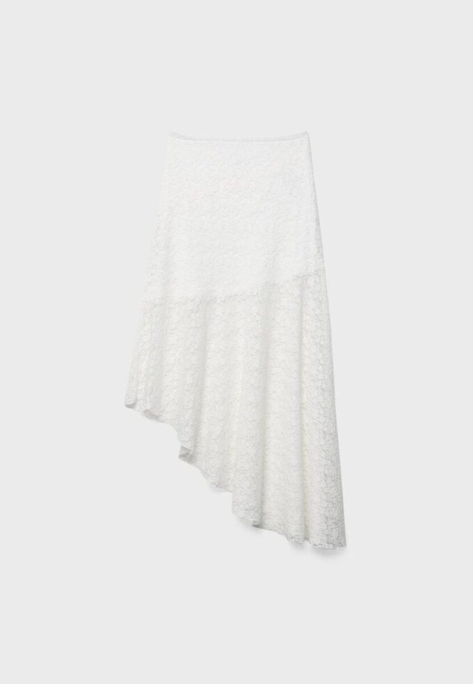 Asymetrická krajková midi sukně Asymetrická krajková midi sukně