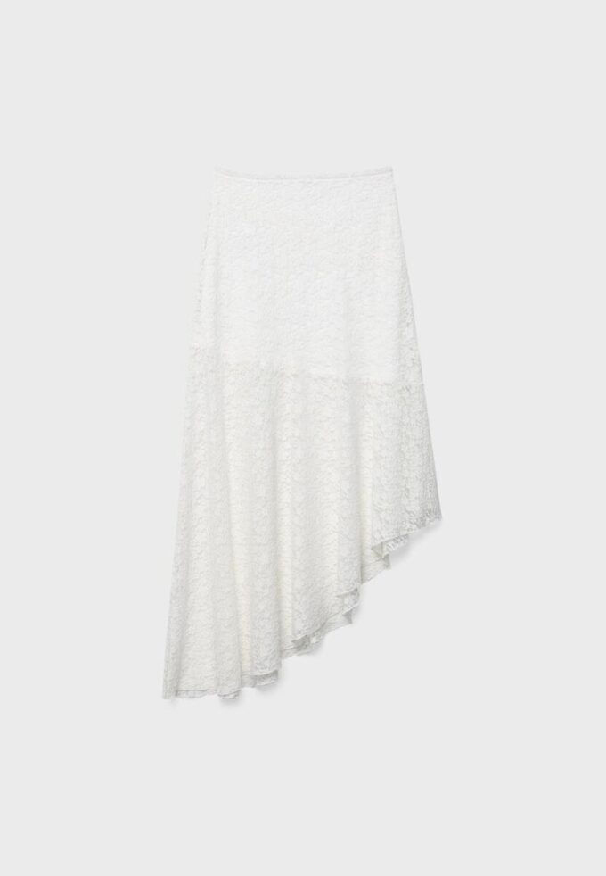 Asymetrická krajková midi sukně Asymetrická krajková midi sukně