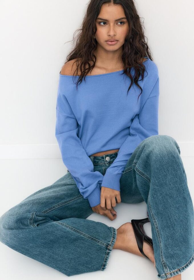 Asymetrický pletený svetr Asymetrický pletený svetr