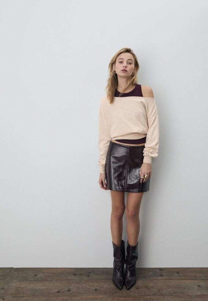 Asymetrický pletený svetr Asymetrický pletený svetr