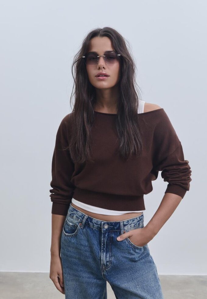 Asymetrický pletený svetr Asymetrický pletený svetr