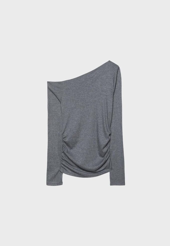 Asymetrické tričko se řaseným detailem Asymetrické tričko se řaseným detailem