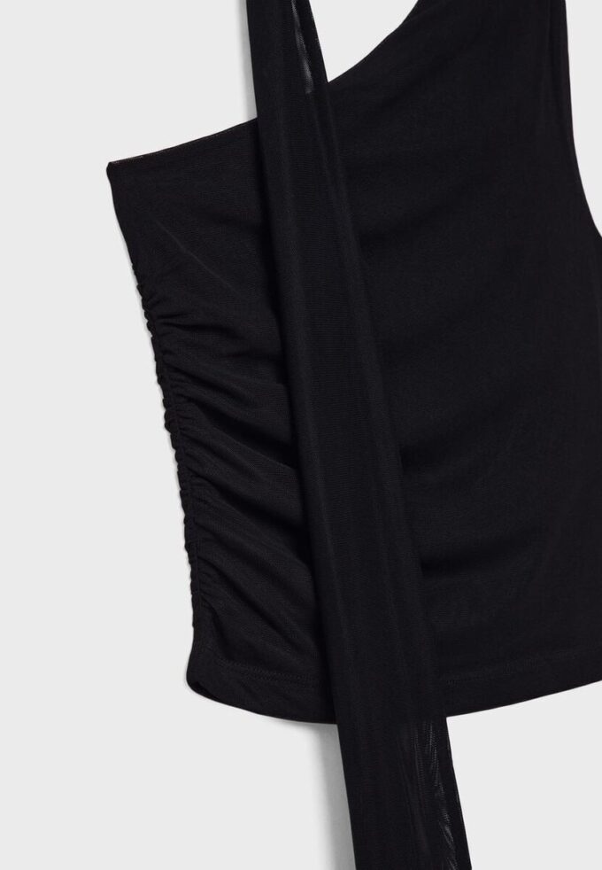 Asymetrický tylový top se šátkem