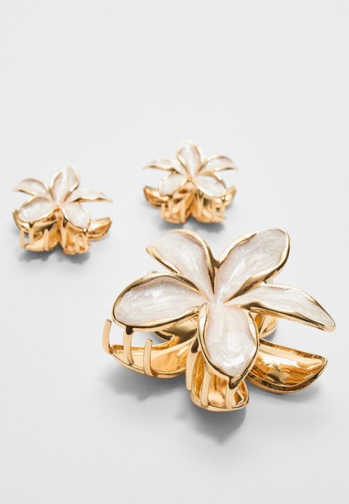 Balení 3 květinových sponek do vlasů