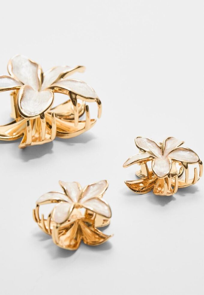 Balení 3 květinových sponek do vlasů