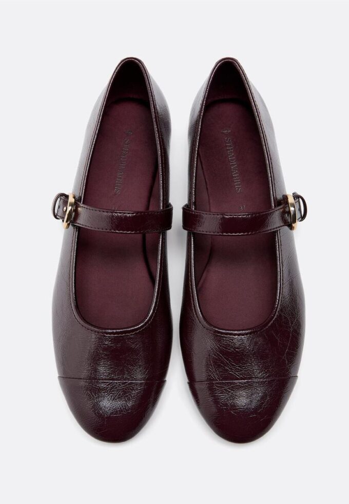 Baletní baleríny s efektem kůže a špičkou