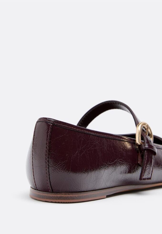 Baletní baleríny s efektem kůže a špičkou