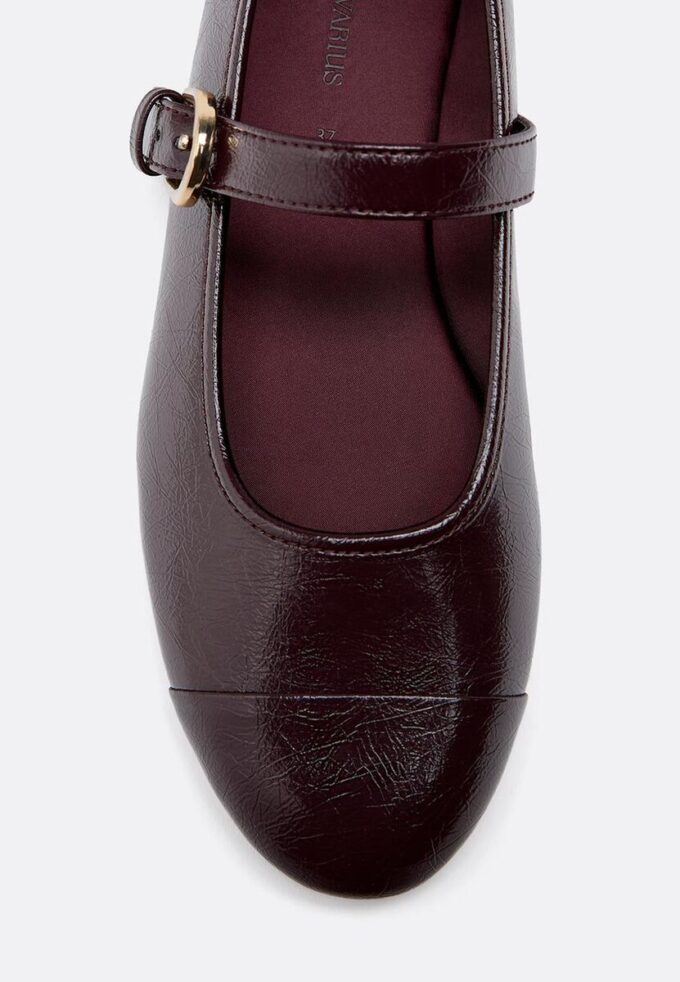 Baletní baleríny s efektem kůže a špičkou