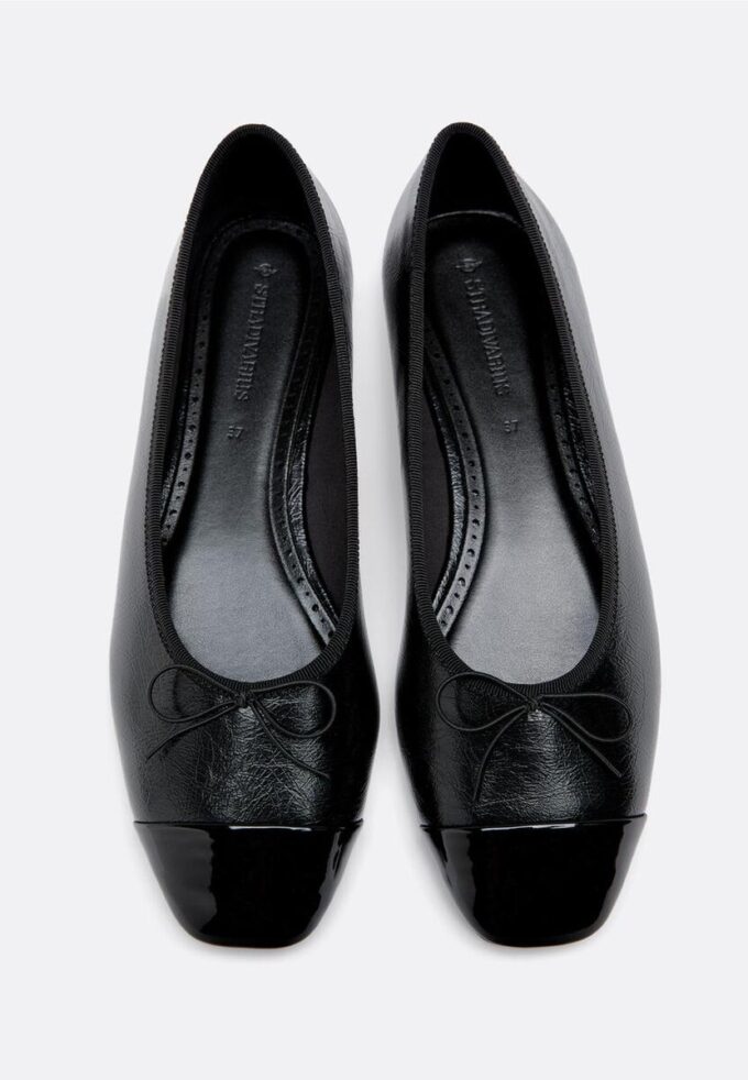 Balletky s mašlí a efektem kůže