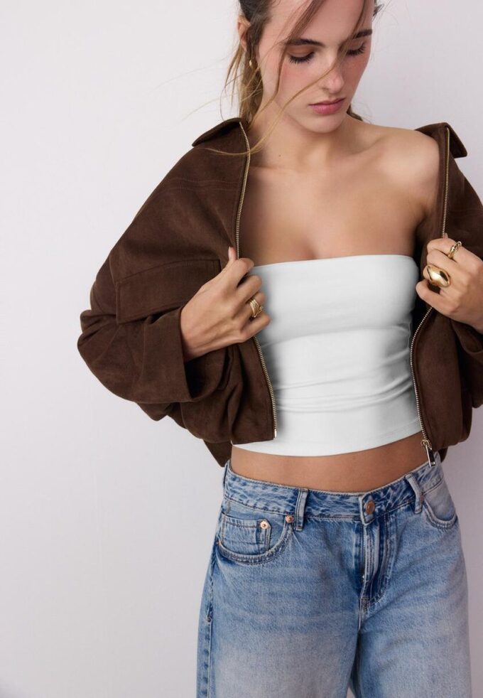 Bandeau top z polyamidu