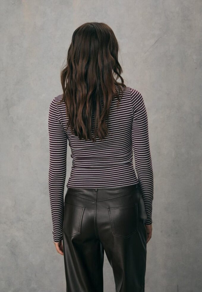 Basic bavlněné tričko s dlouhým rukávem a pruhy