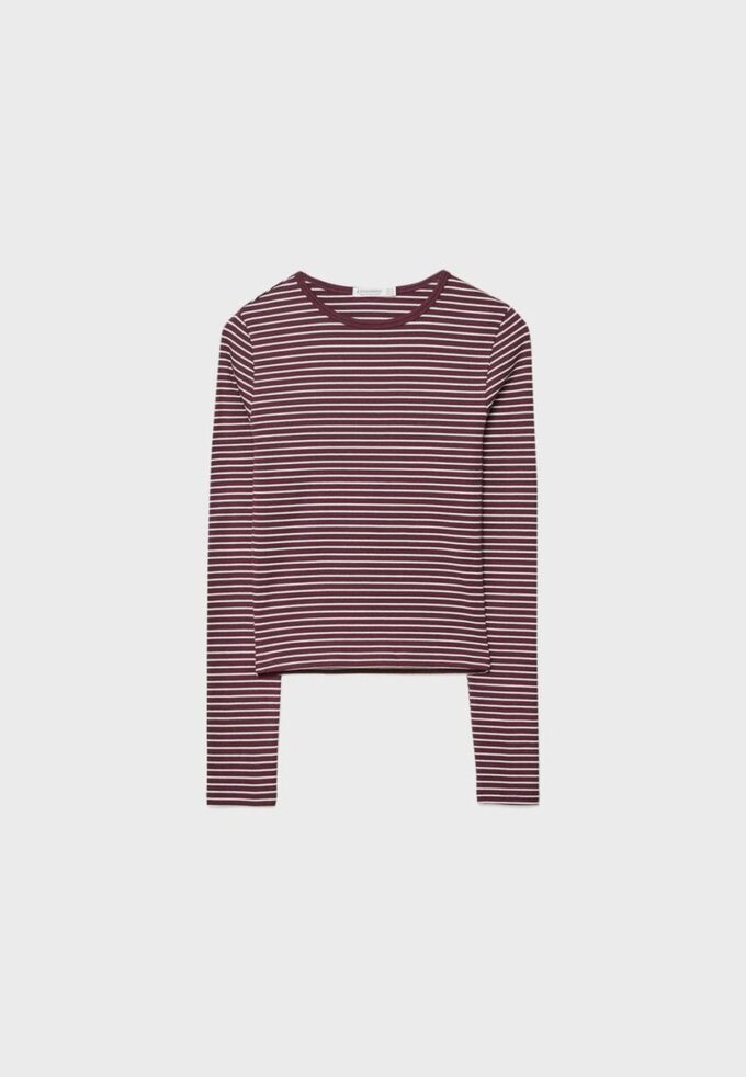 Basic bavlněné tričko s dlouhým rukávem a pruhy