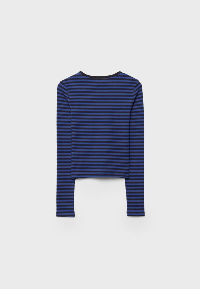 Basic bavlněné tričko s dlouhým rukávem a pruhy