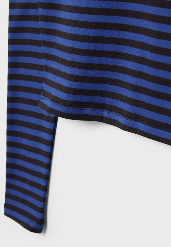 Basic bavlněné tričko s dlouhým rukávem a pruhy