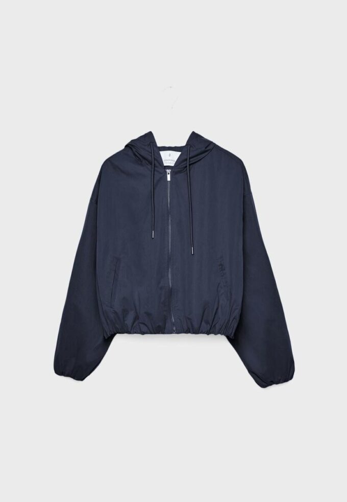 Basic nylonová bunda s kapucí