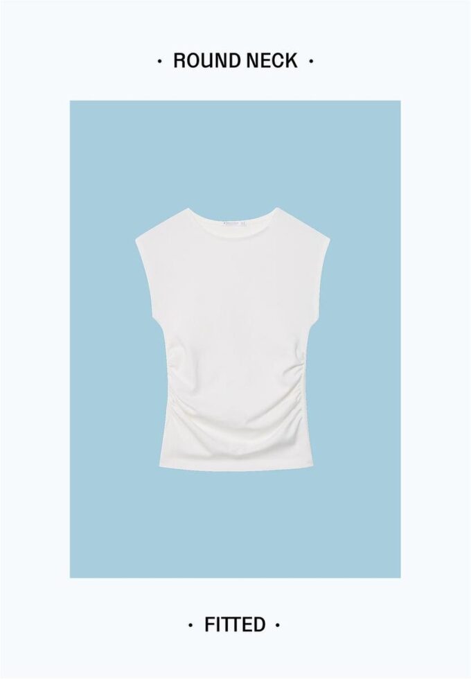 Basic přiléhavé tričko se řasením