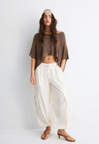 Basic pletený svetr s kapucí Basic pletený svetr s kapucí