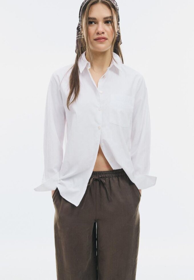 Basic popelínová košile s kapsou