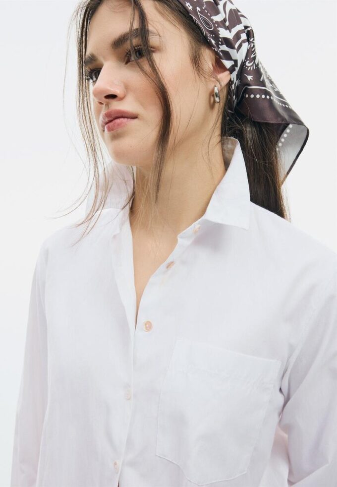 Basic popelínová košile s kapsou