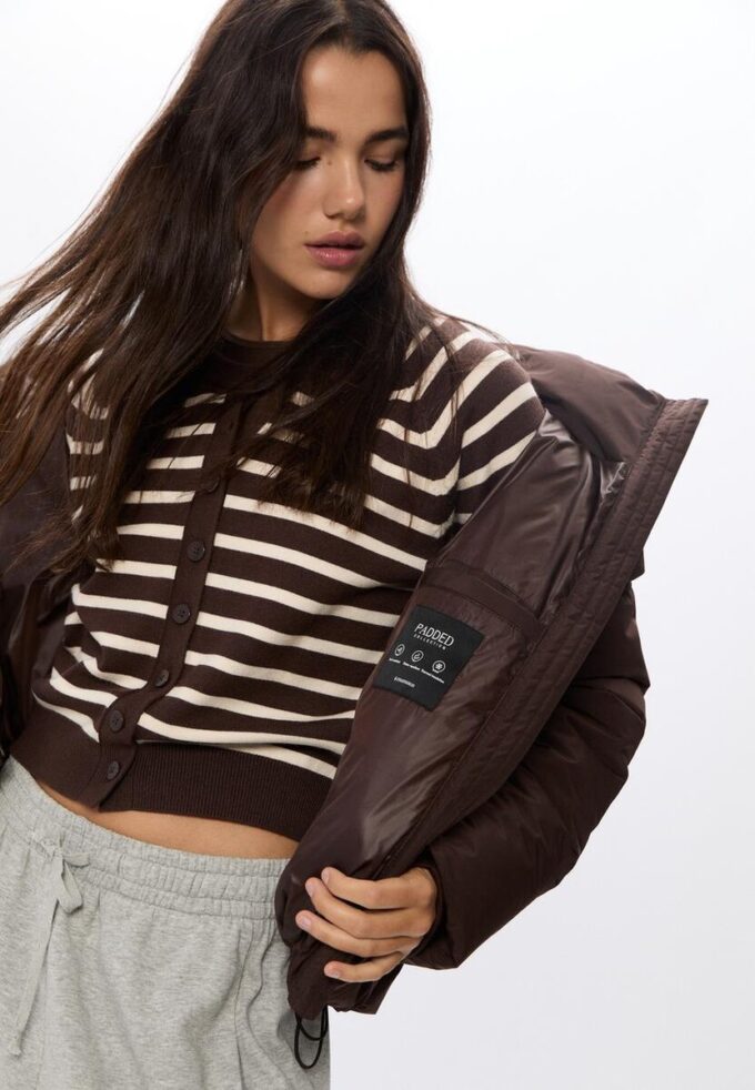 Basic péřová bunda s kapucí