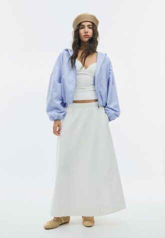 Basic pruhovaná nylonová bunda s kapucí