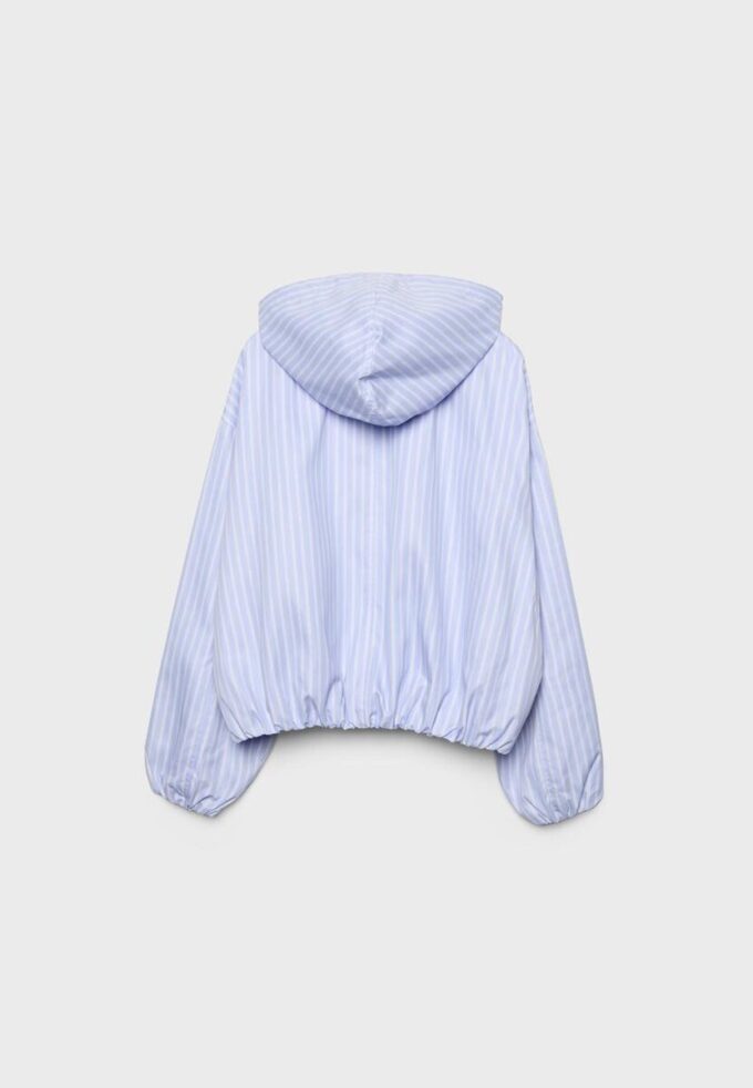Basic pruhovaná nylonová bunda s kapucí