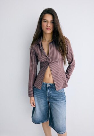 Basic pruhovaná přiléhavá košile