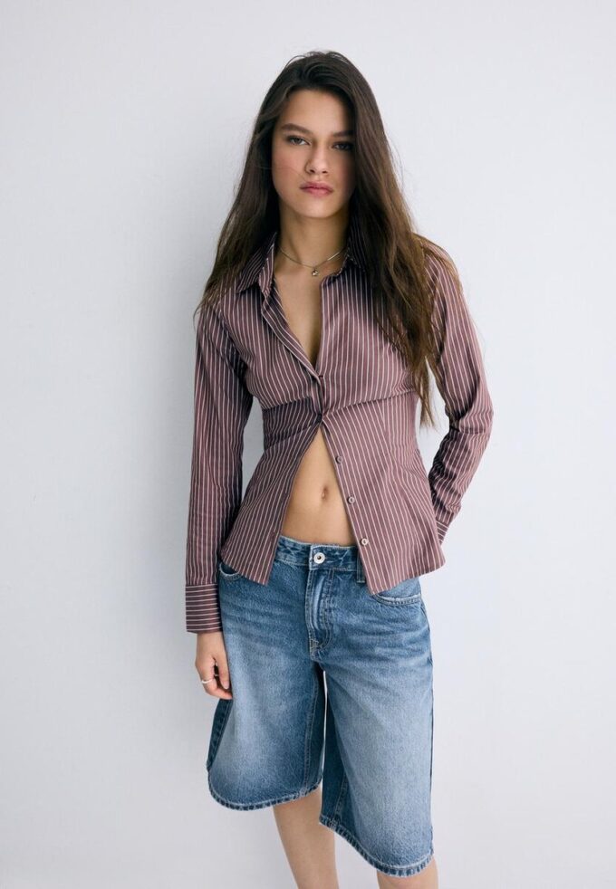 Basic pruhovaná přiléhavá košile