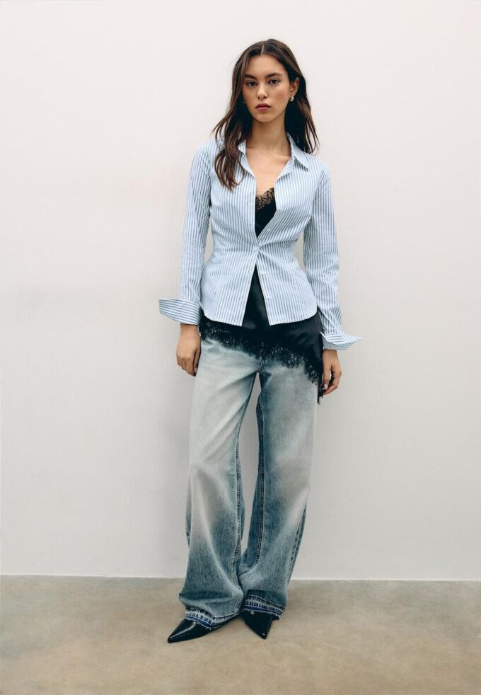 Basic pruhovaná přiléhavá košile