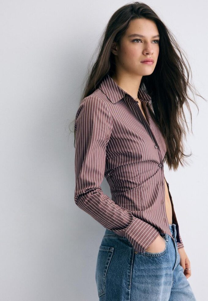 Basic pruhovaná přiléhavá košile