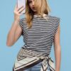 Basic pruhované tričko s vycpávkami na ramenou