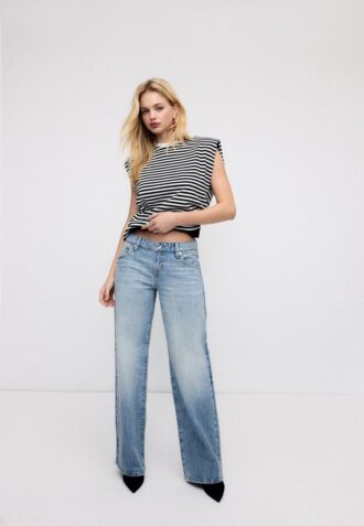 Basic pruhované tričko s vycpávkami na ramenou