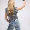 Basic pruhované tričko s vycpávkami na ramenou