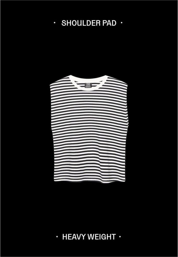 Basic pruhované tričko s vycpávkami na ramenou