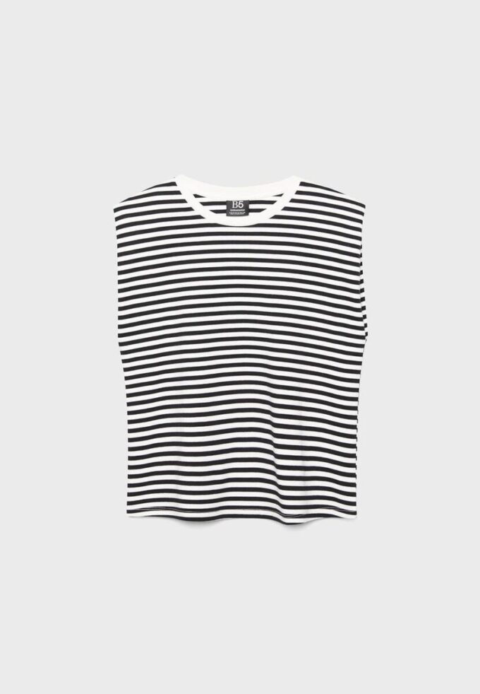 Basic pruhované tričko s vycpávkami na ramenou