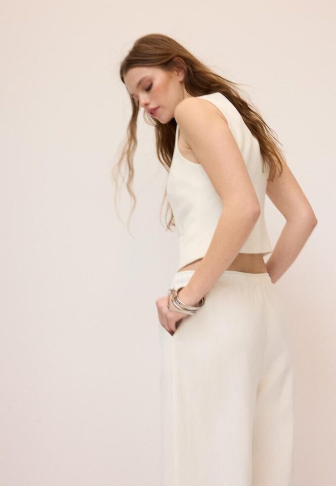 Basic vesta ze směsi lnu