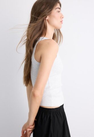 Bavlněné žebrované top s racerbackem