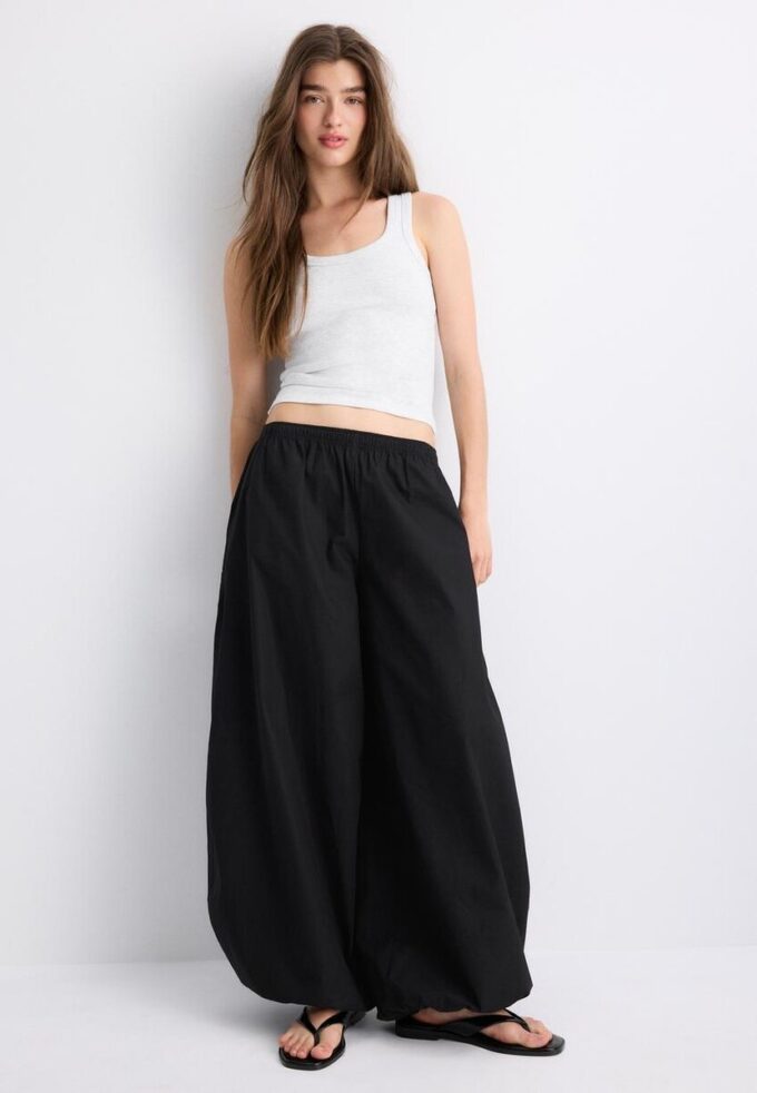 Bavlněné žebrované top s racerbackem