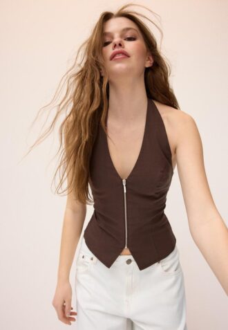 Bengalinové tílko s vázáním za krkem