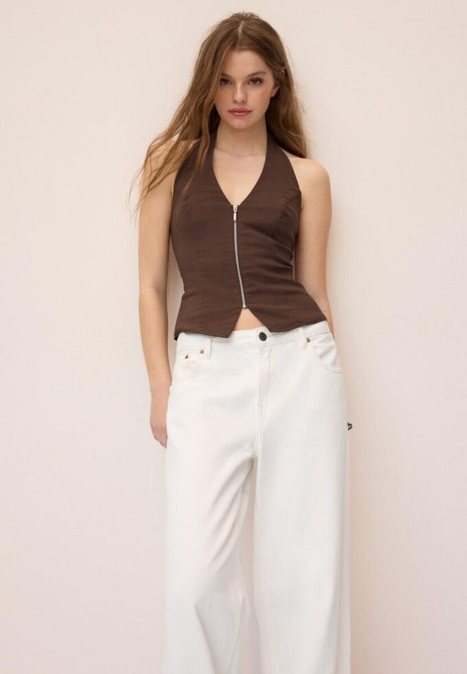 Bengalinové tílko s vázáním za krkem