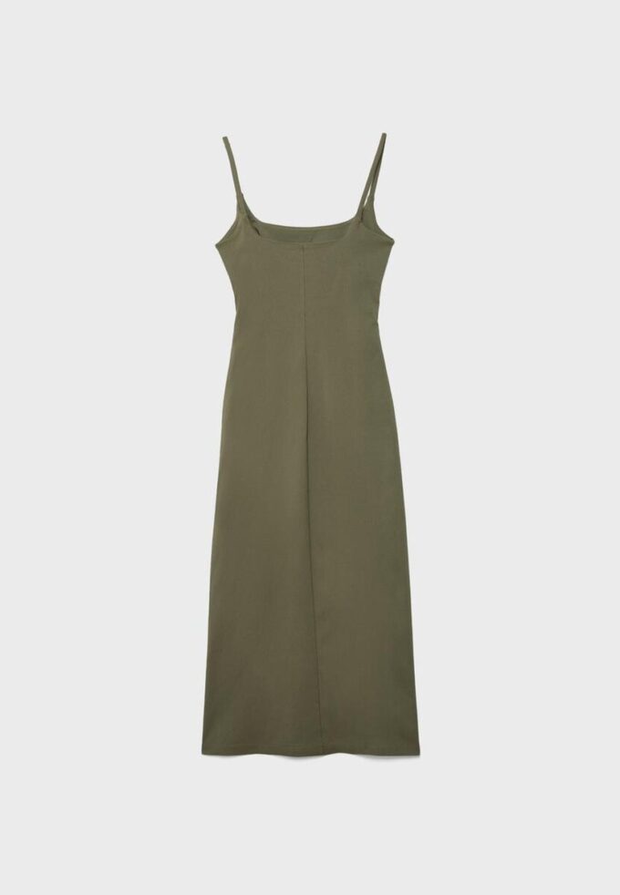 Bengalínové midi šaty s čtvercovým výstřihem