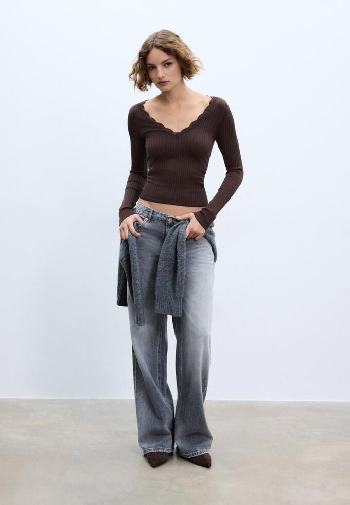 Bezšvový krajkový top Bezšvový krajkový top