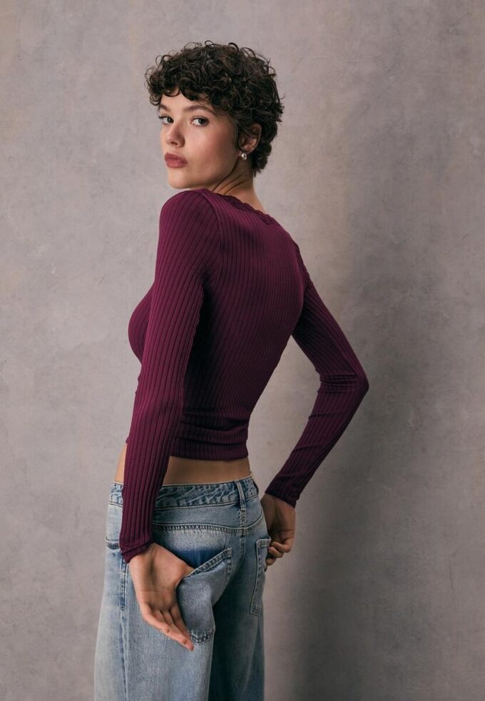 Bezšvový krajkový top Bezšvový krajkový top