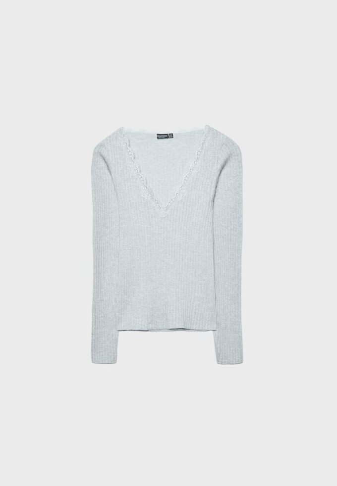 Bezšvový krajkový top