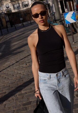 Bodysuit s vázáním za krkem