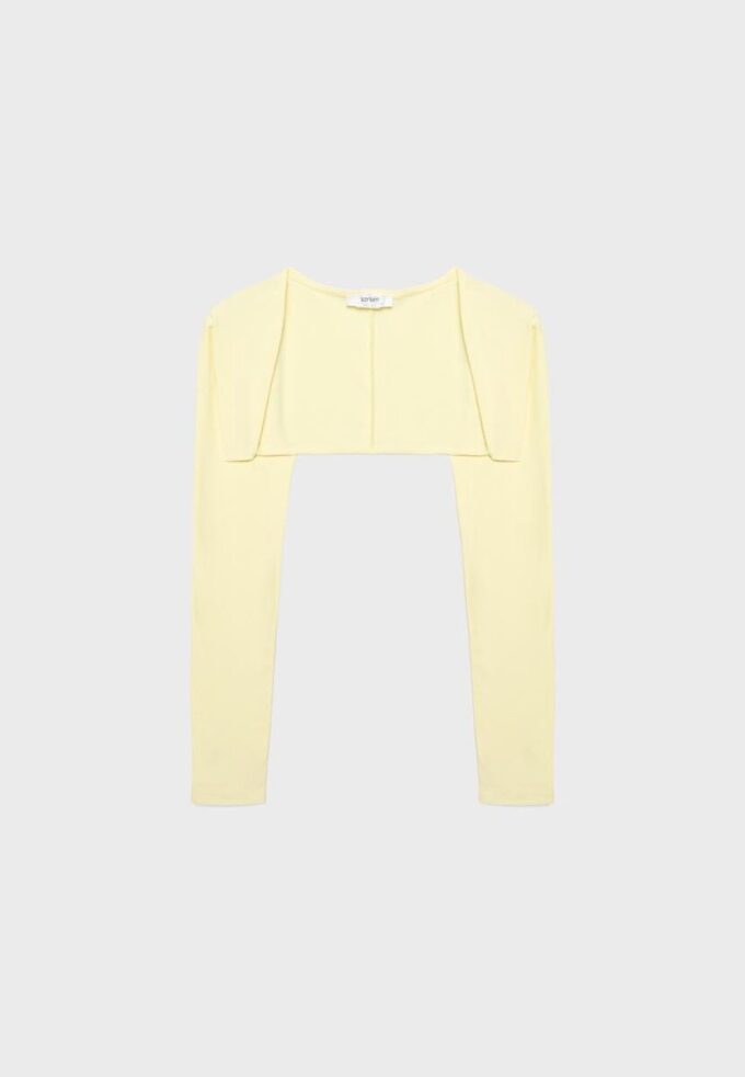 Bolero s dlouhými rukávy a úzkým střihem