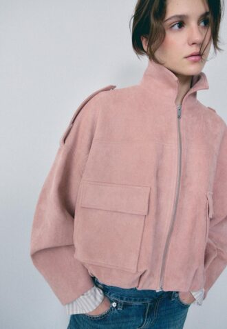 Bomberová bunda z umělé semiše