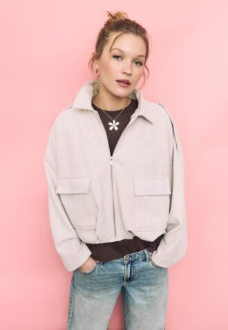 Bomberová bunda z umělé semiše